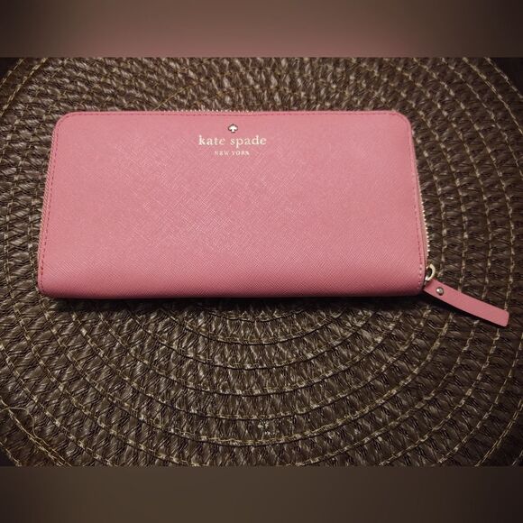 Kate Spade Laurel Way Neda Zip Around Continental Wallet Pink - Picture 1 of 10
